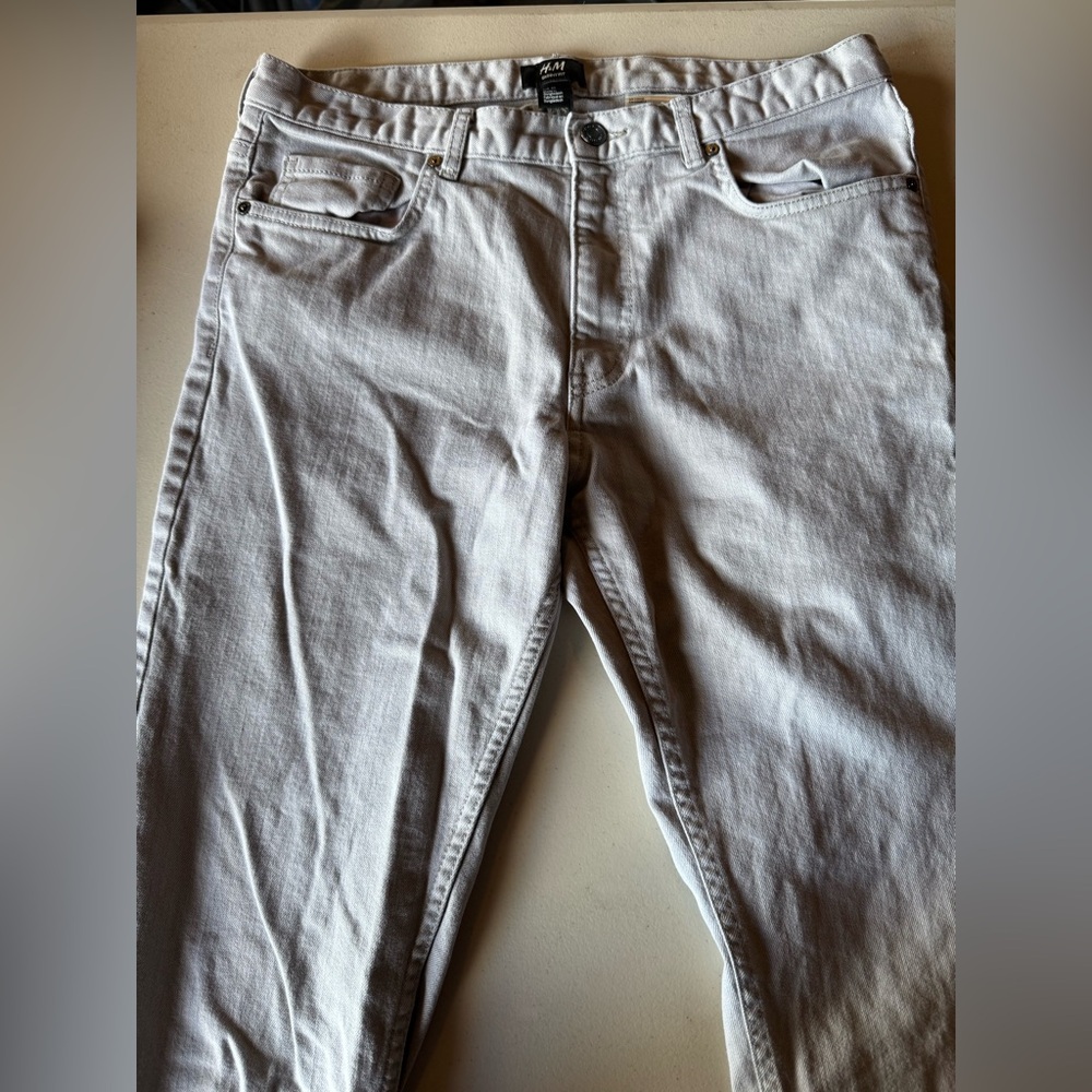 H&M Skinny Fit Jeans Men’s 32 Light Gray